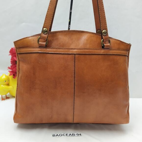 Patricia Nash Poppy Tote Florence Brown Tan Tooled Leather Zipper Tote Bag - Picture 2 of 16